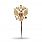 Булавка Герб России с 1 фианитом из жёлтого золота