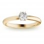 Классическое кольцо с бриллиантом 0.4 карат из желтого золота